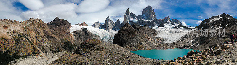 Cerro Chaltén或Fitz Roy山:阿根廷巴塔哥尼亚Los Glaciares国家公园令人印象深刻的山脉